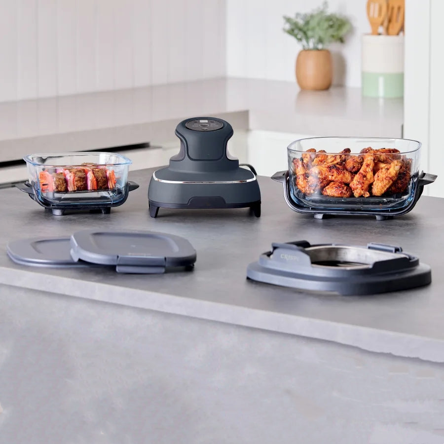 Sistema de cocción con freidora de aire portátil de vidrio Dolphin Ninja 4 en 1 